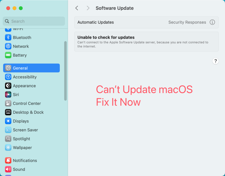 Fix Can't Update macOS