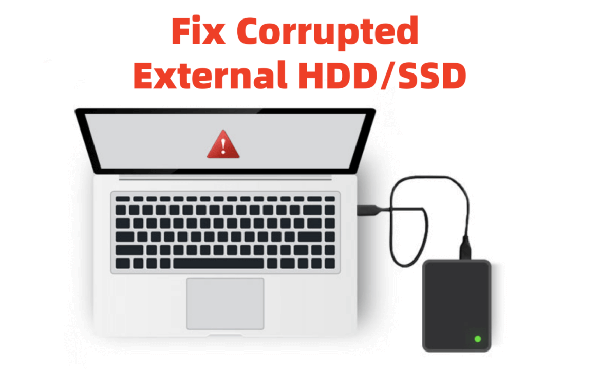 fixing a corrupted external HDD or SSD