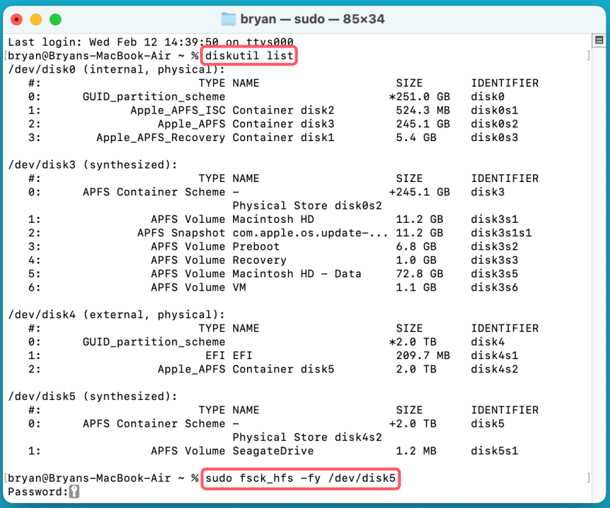 fixing a corrupted external HDD or SSD