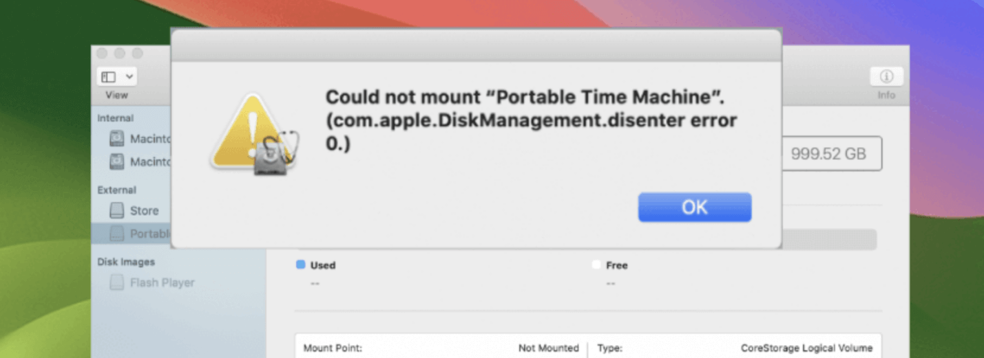 Fix com.apple.DiskManagement.disenter error 0 on Mac