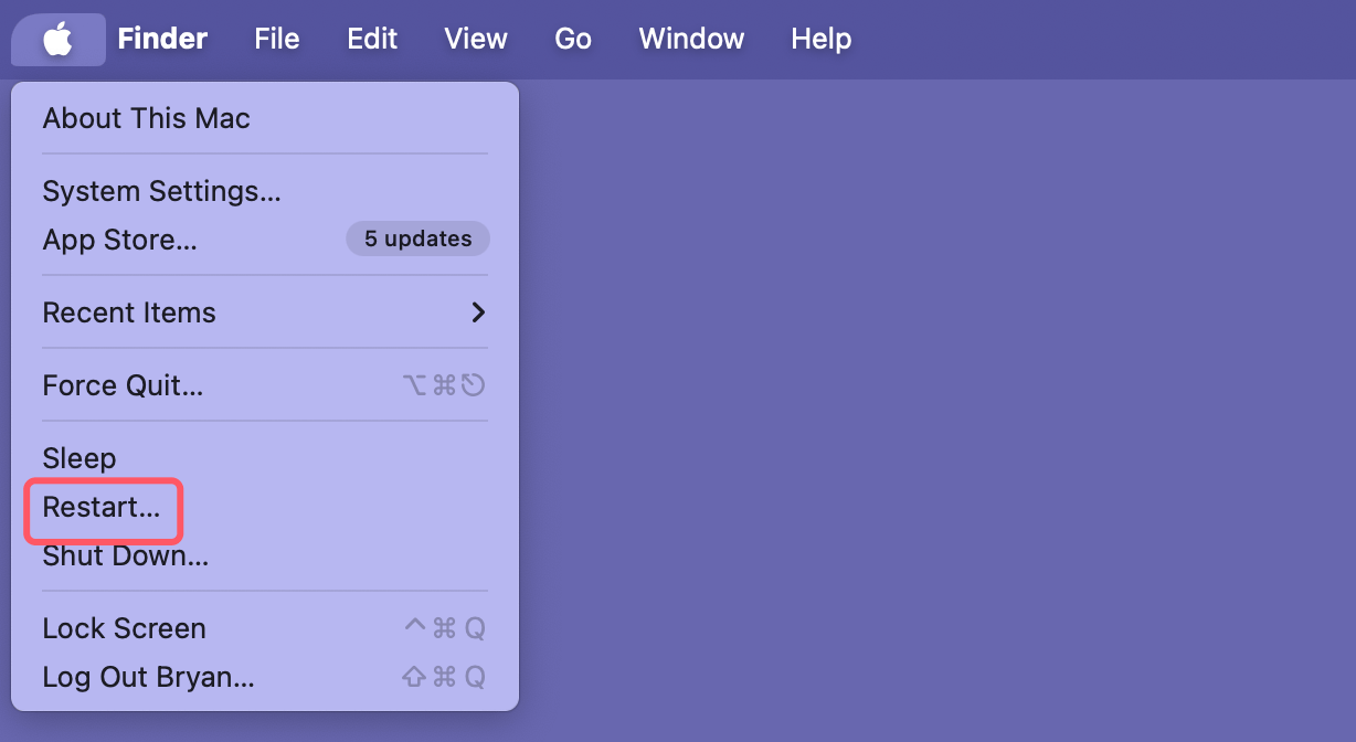 Restart Your Mac