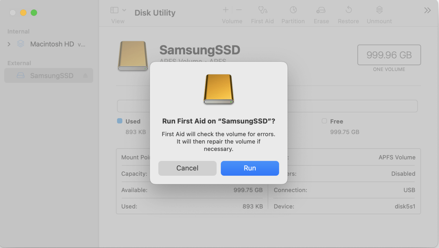 fix can not erase a drive to APFS on Mac