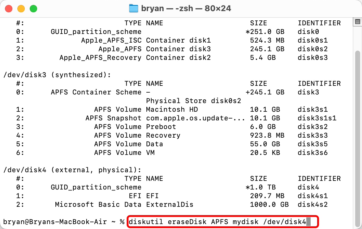 fix can not erase a drive to APFS on Mac