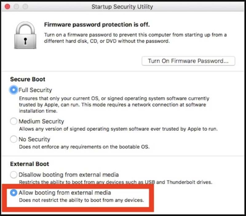 Check Startup Security Utility