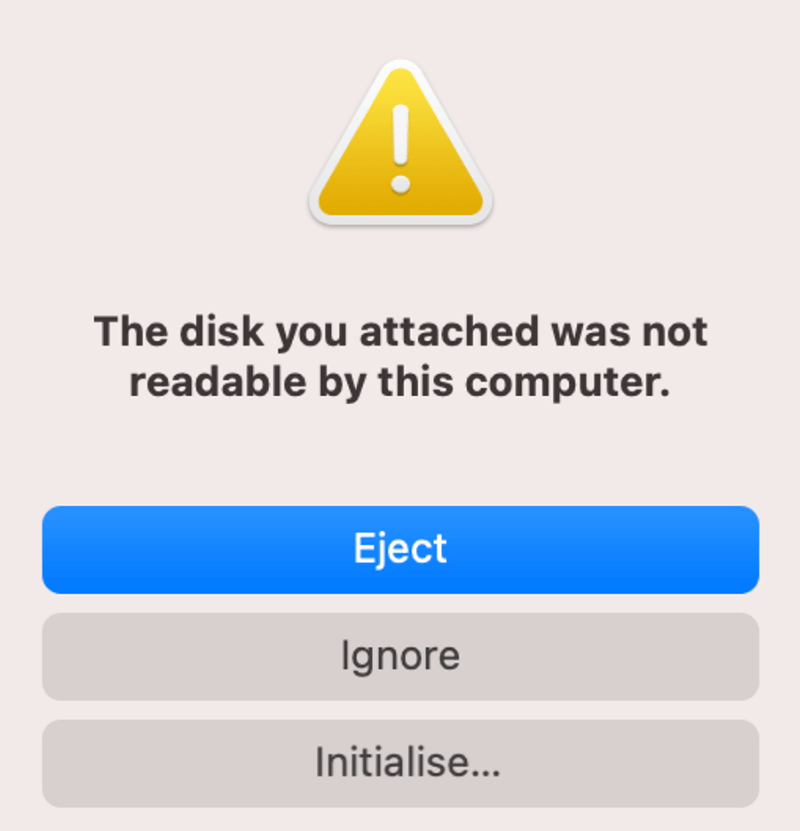 fix disk is unreadable on Mac