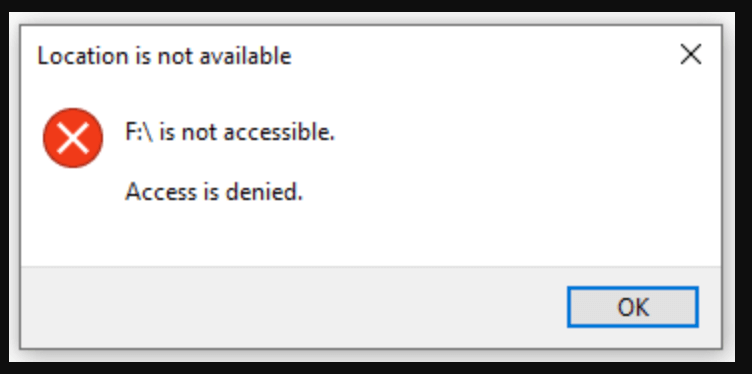 Drive is not accessible