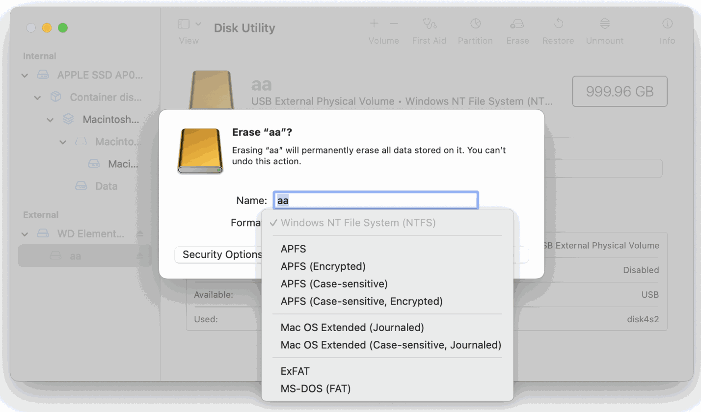 external hard drive not mounting on Mac Studio
