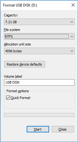 Formatting the Drive