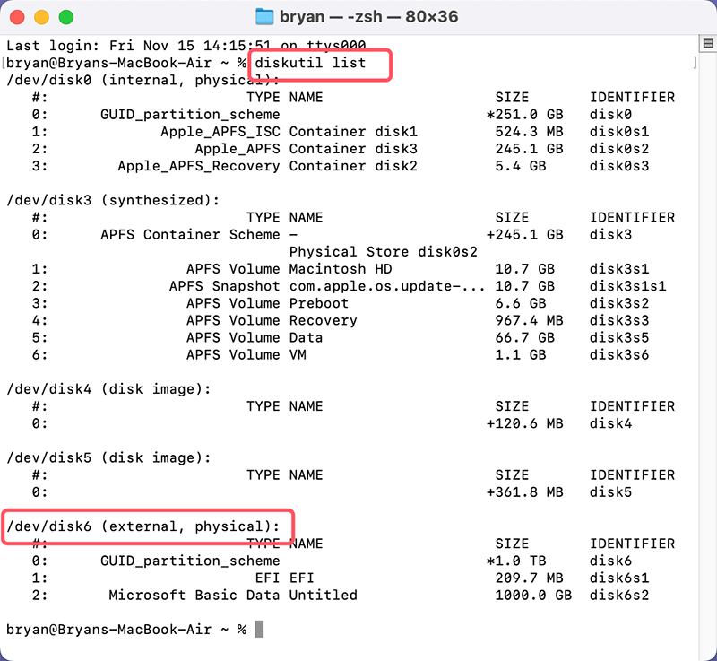 Use Terminal to Mount the Drive Manually