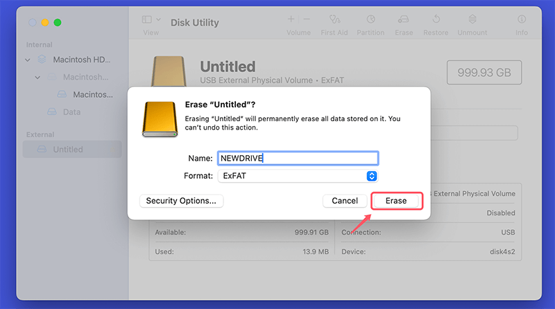 Reformat the ExFAT Drive