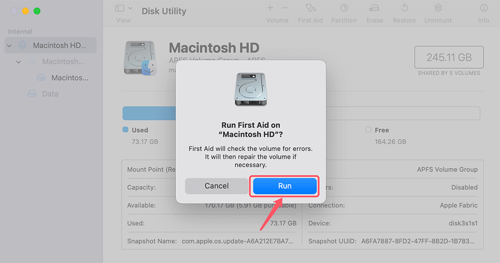 Run Disk Utility