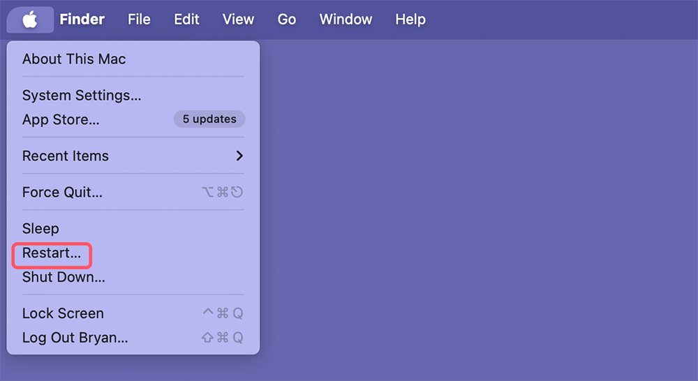 Restart Your Mac