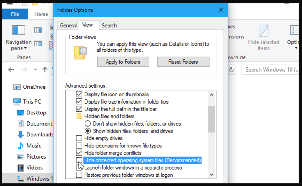 How to show hidden files on Windows