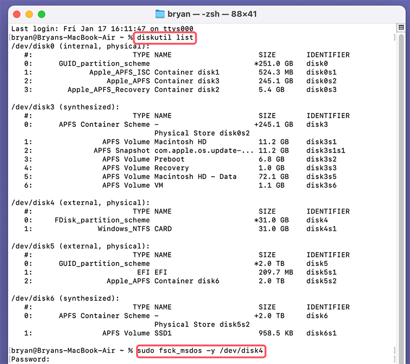 How to use fsck (Mac/Linux)