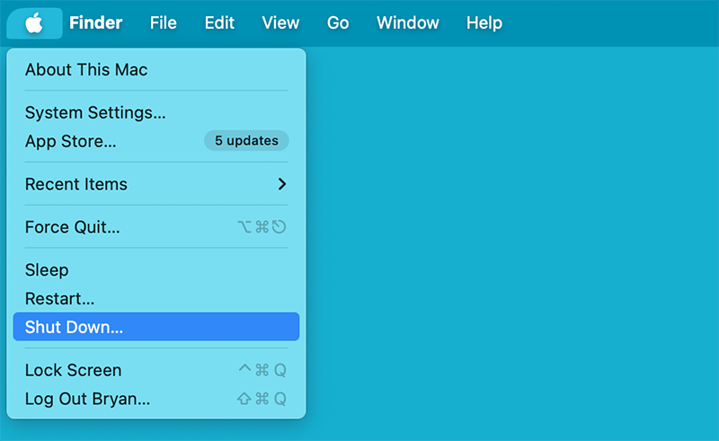 Shut down your Mac