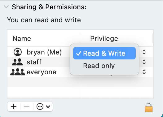 Modify permissions if needed