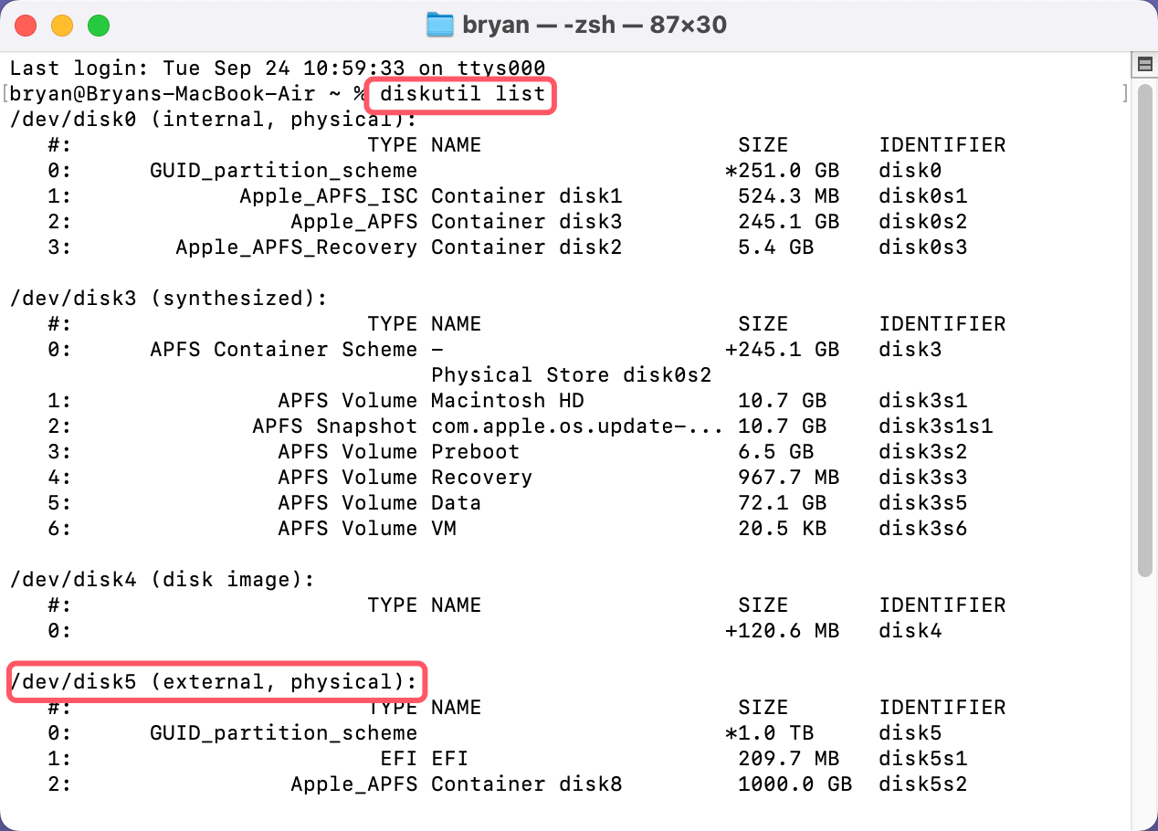 Use Terminal for Disk Repair
