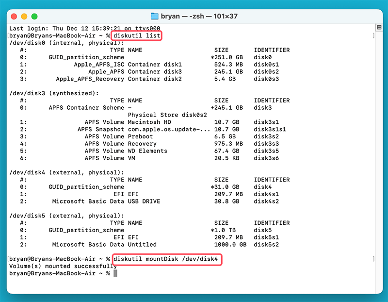 Use Terminal Commands