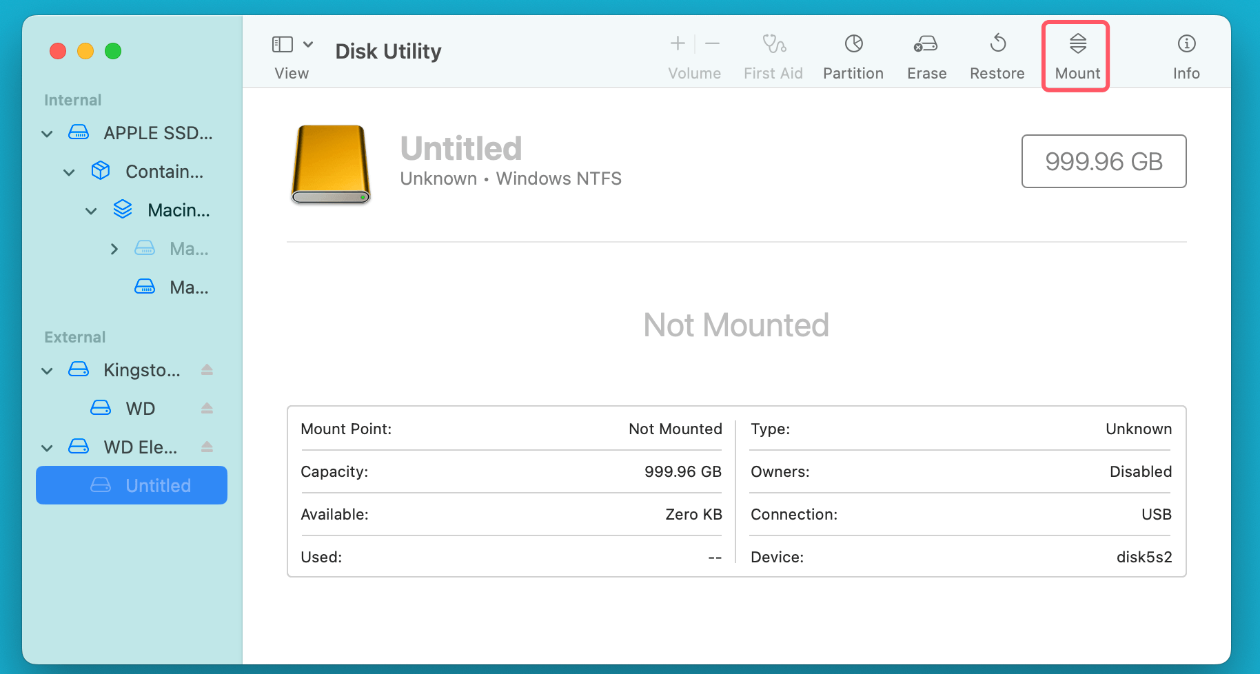 NTFS drives are not recognized by Mac