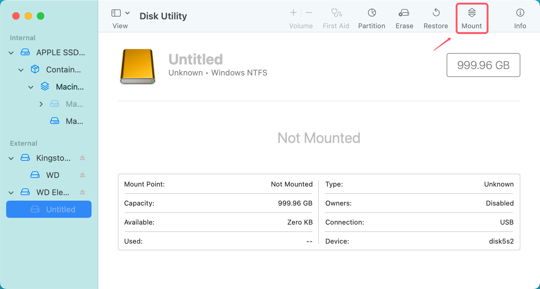 NTFS drives are not recognized by Mac