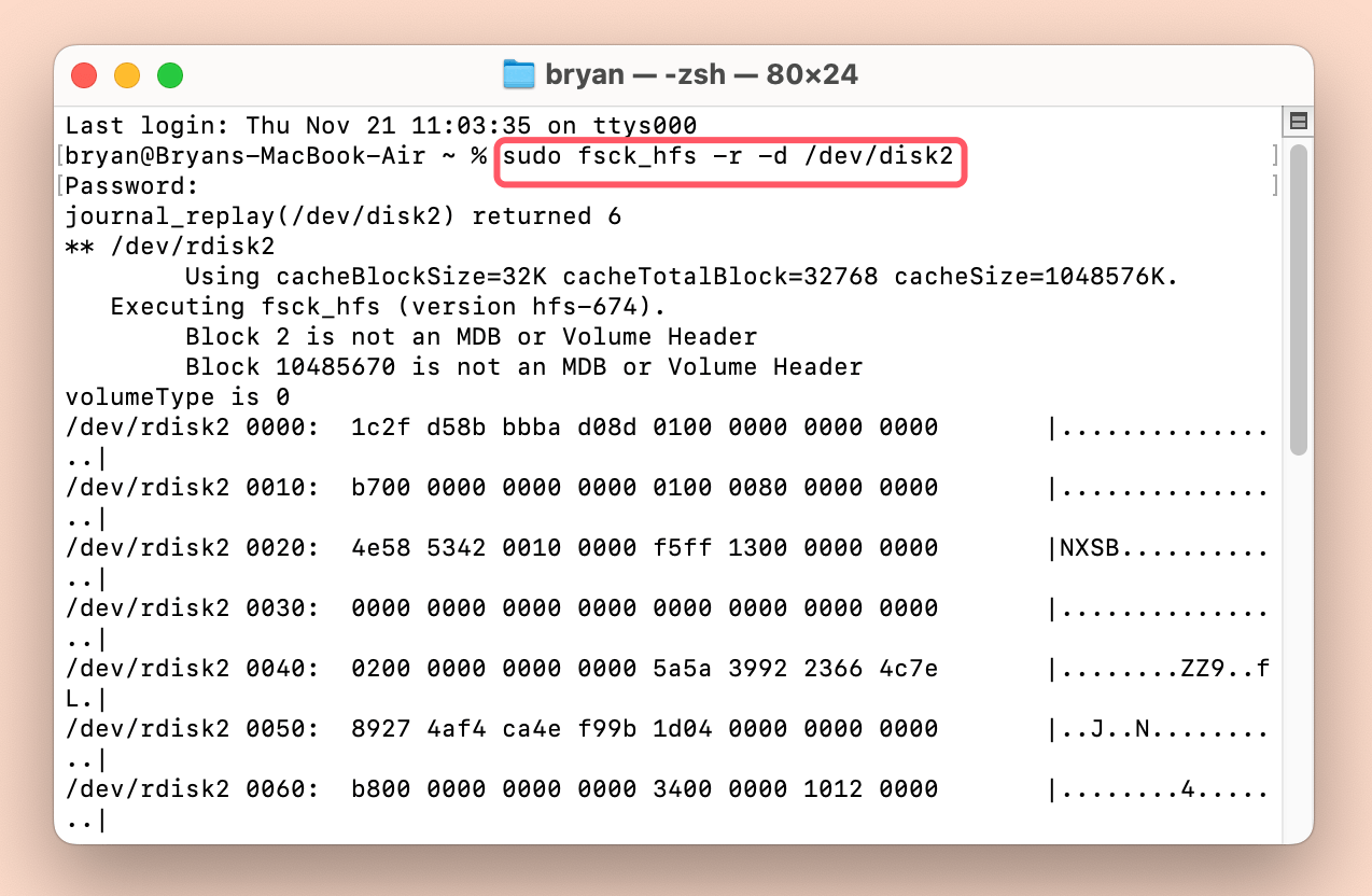 SSD not mounting on a MacBook Pro
