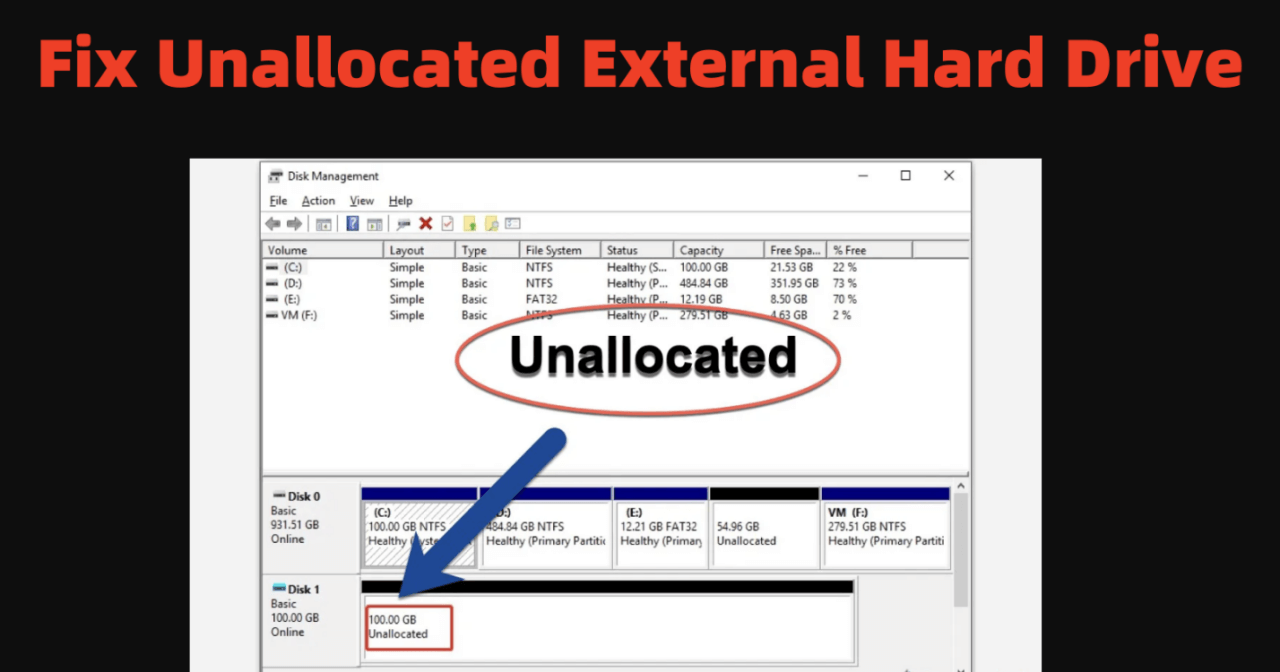 repair and recover data from an unallocated external hard drive