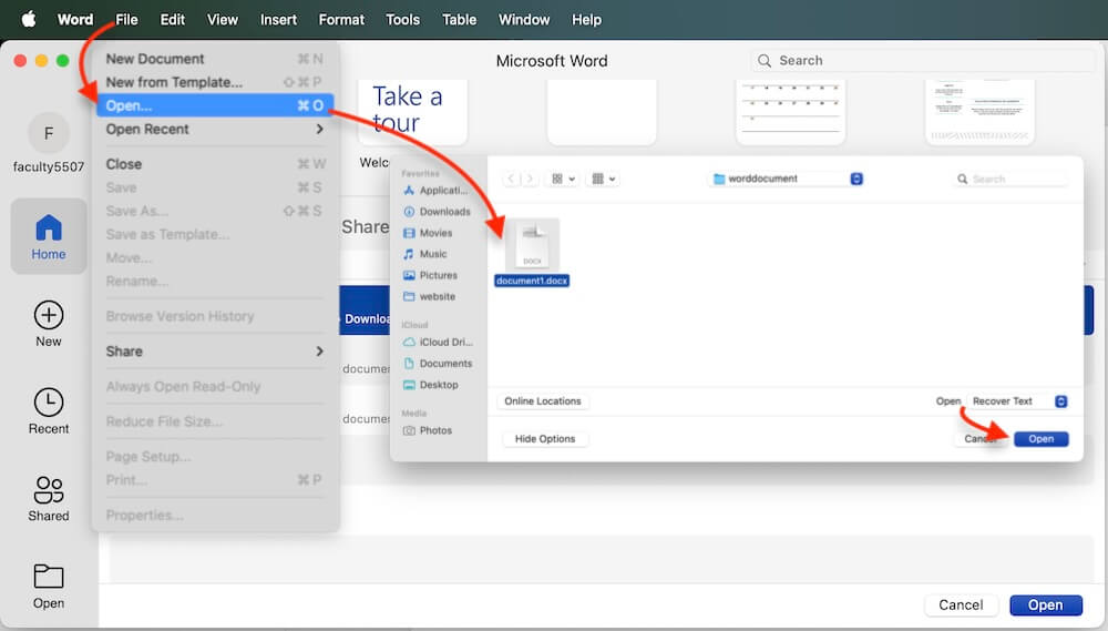 fix unreadable Word document on Mac