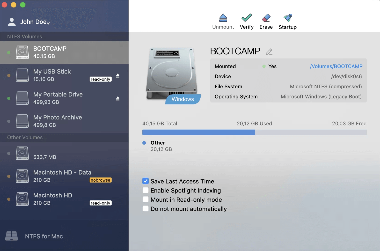 forcing an NTFS drive to mount on a Mac