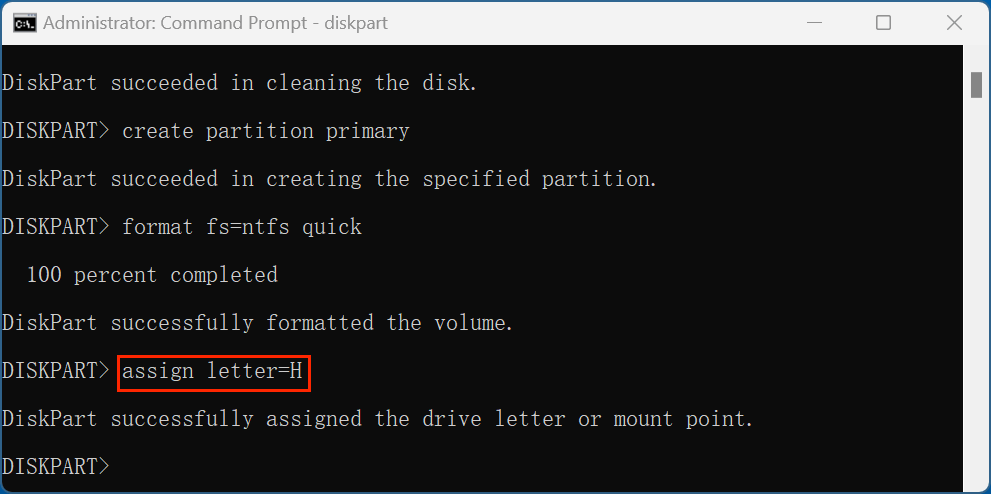 Formatting a drive using Command Prompt