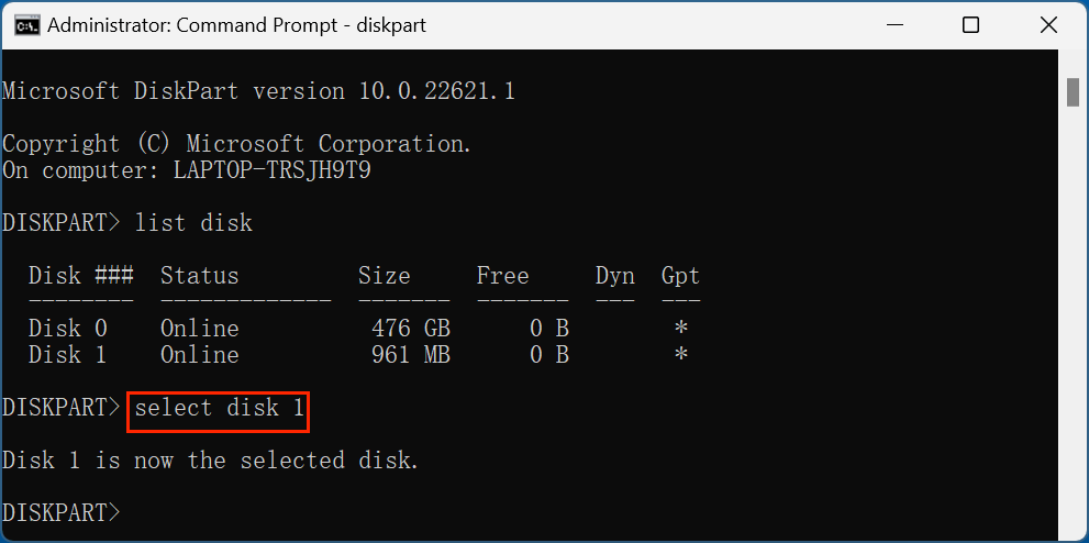 Formatting a drive using Command Prompt