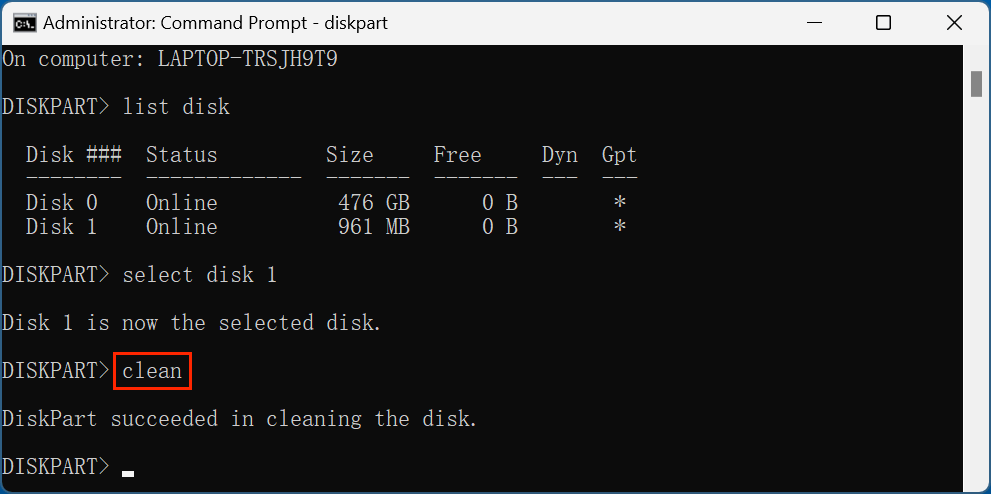 Formatting a drive using Command Prompt