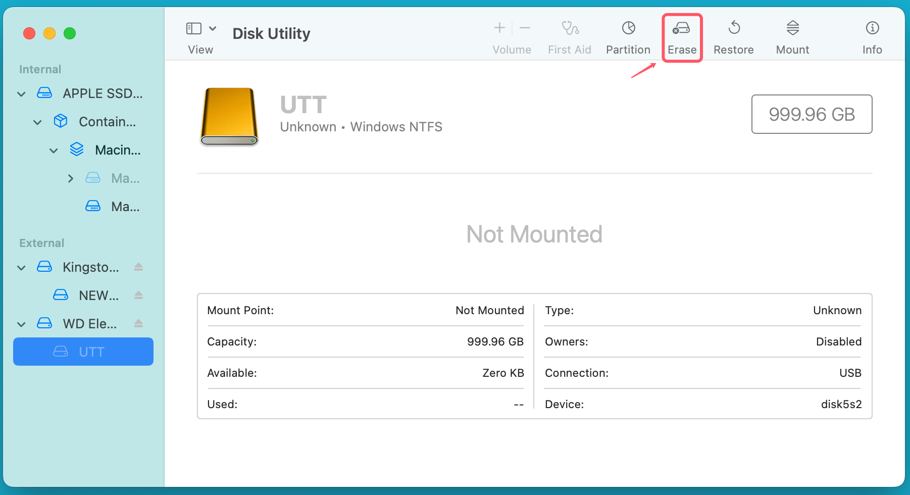 Format an NTFS Drive to APFS, HFS+, ExFAT, or FAT32 on Mac