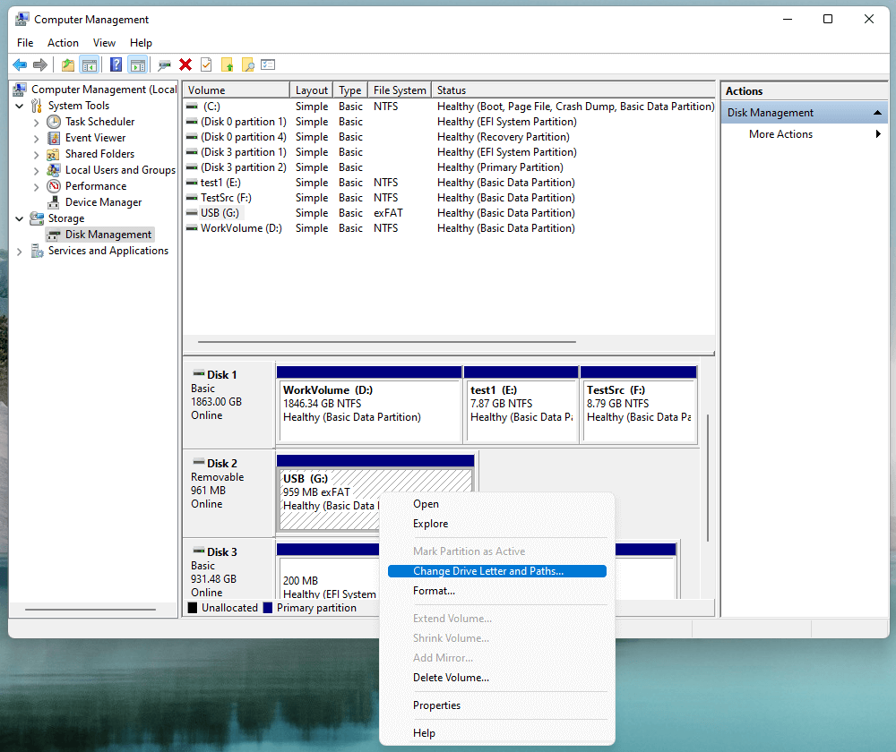Format M.2 SSD on Windows with Disk Management