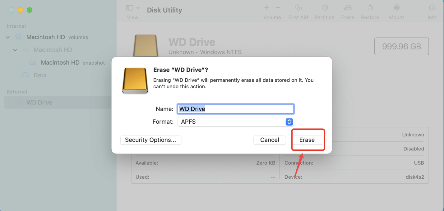 Format M.2 SSD on Mac with Disk Utility