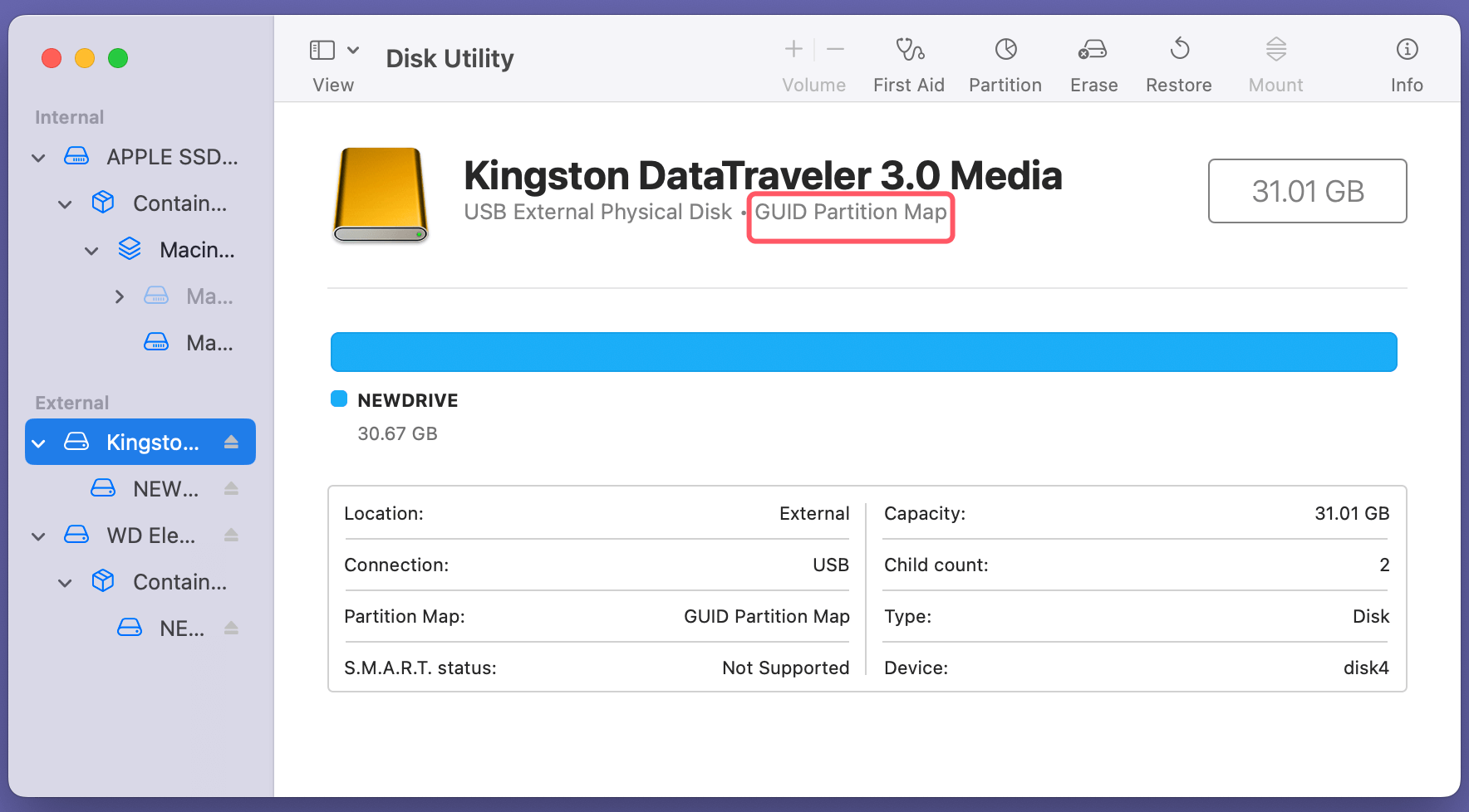 format an MBR disk to GPT on a Mac