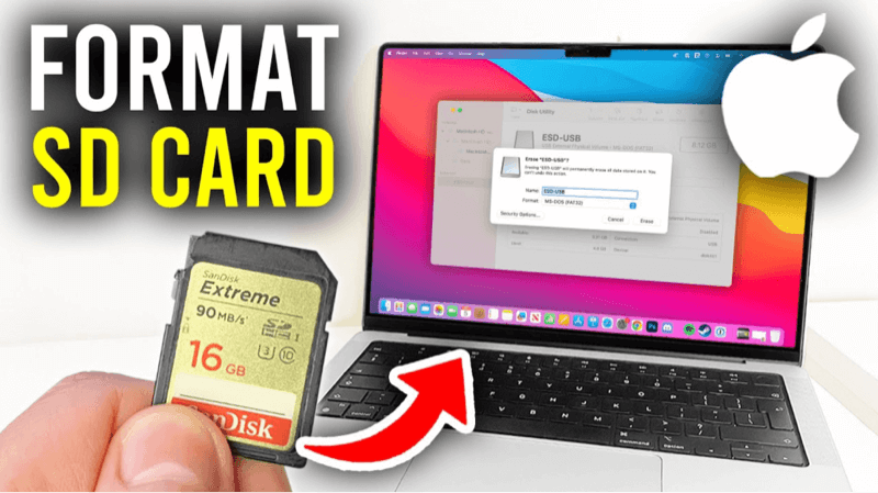 format an SD card to ExFAT or FAT32 on a Mac