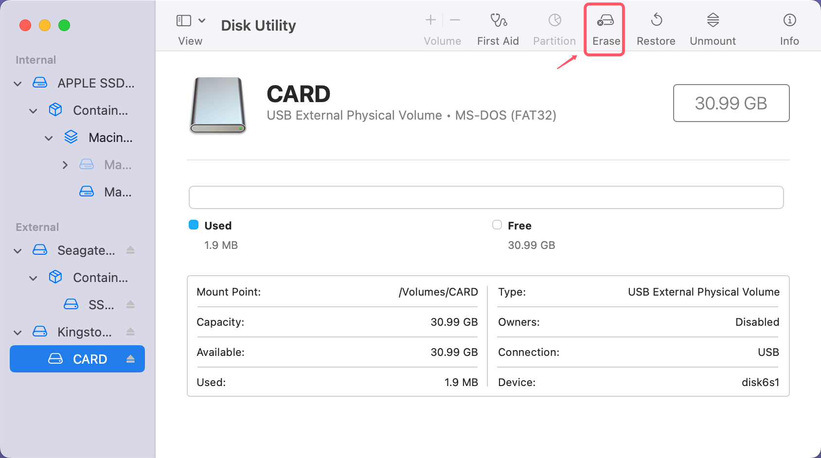 format an SD card to ExFAT or FAT32 on a Mac
