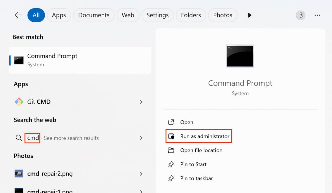format an SD card using CMD