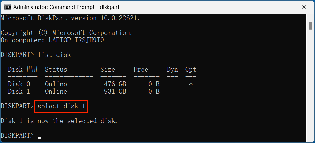 format an SD card using CMD
