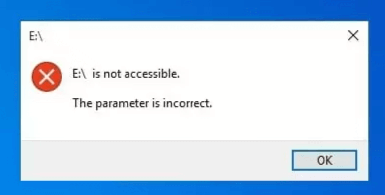 fix the parameter is incorrect error