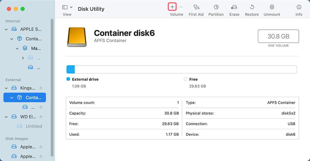 Add a New APFS Volume