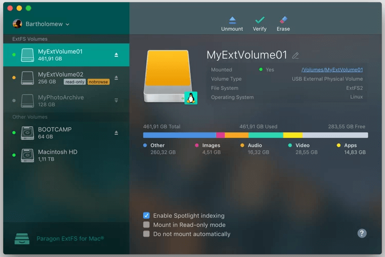 mount EXT4 partition on Mac