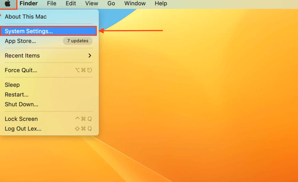 Click on System Settings