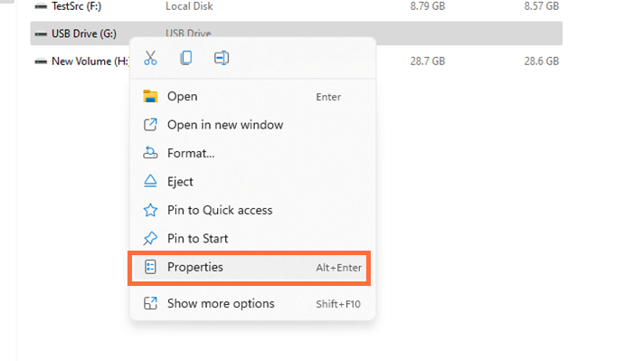 access the properties