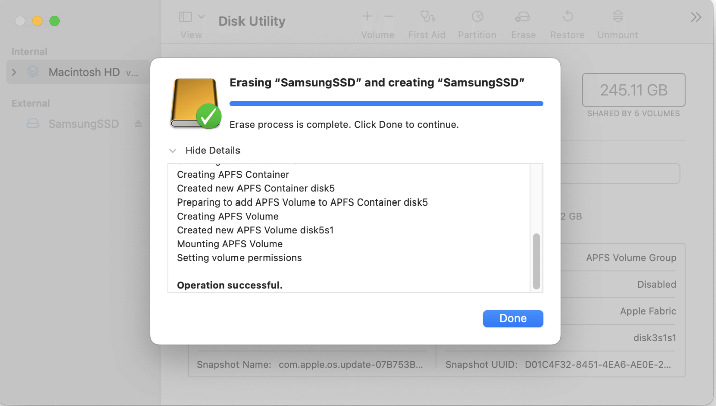 use Samsung portable SSD T7 on Mac
