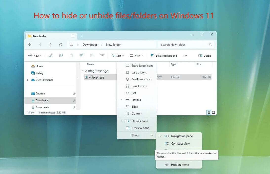 hide and unhide files and folders