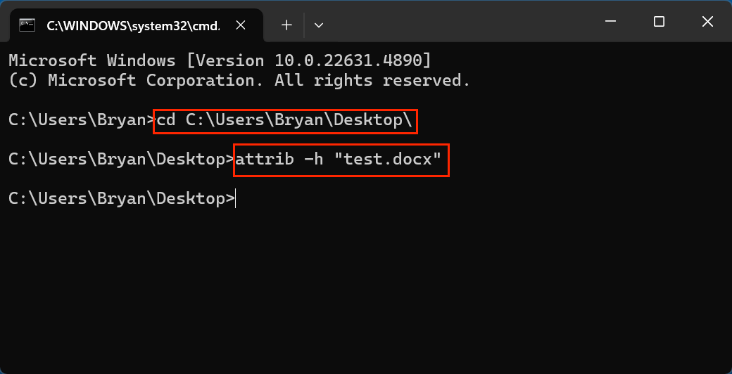 hide and unhide files and folders