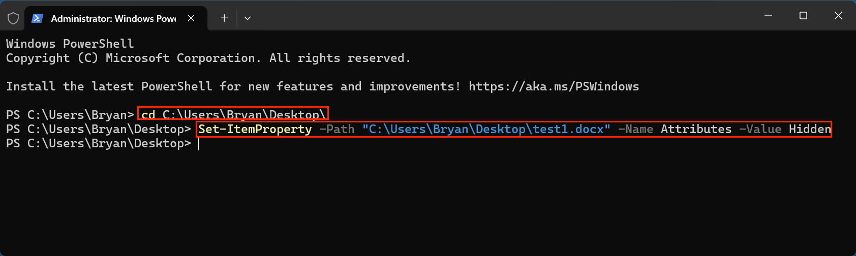 hide and unhide files and folders