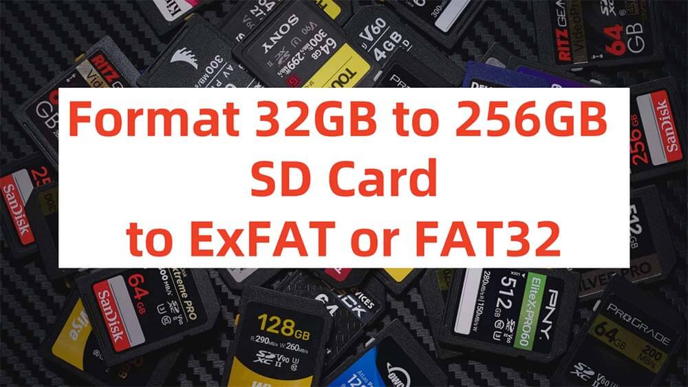 format 32GB/64GB/128GB/256GB SD card