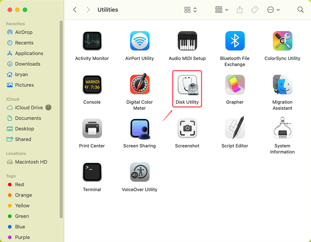 Start up Disk Utility